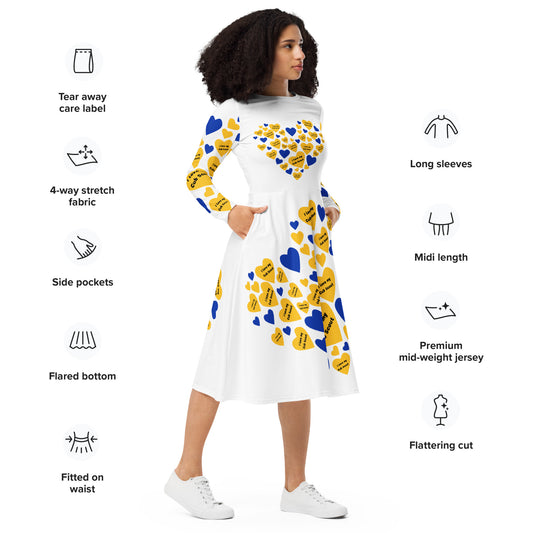 I Love My Cub Scout - All-over print long sleeve midi dress