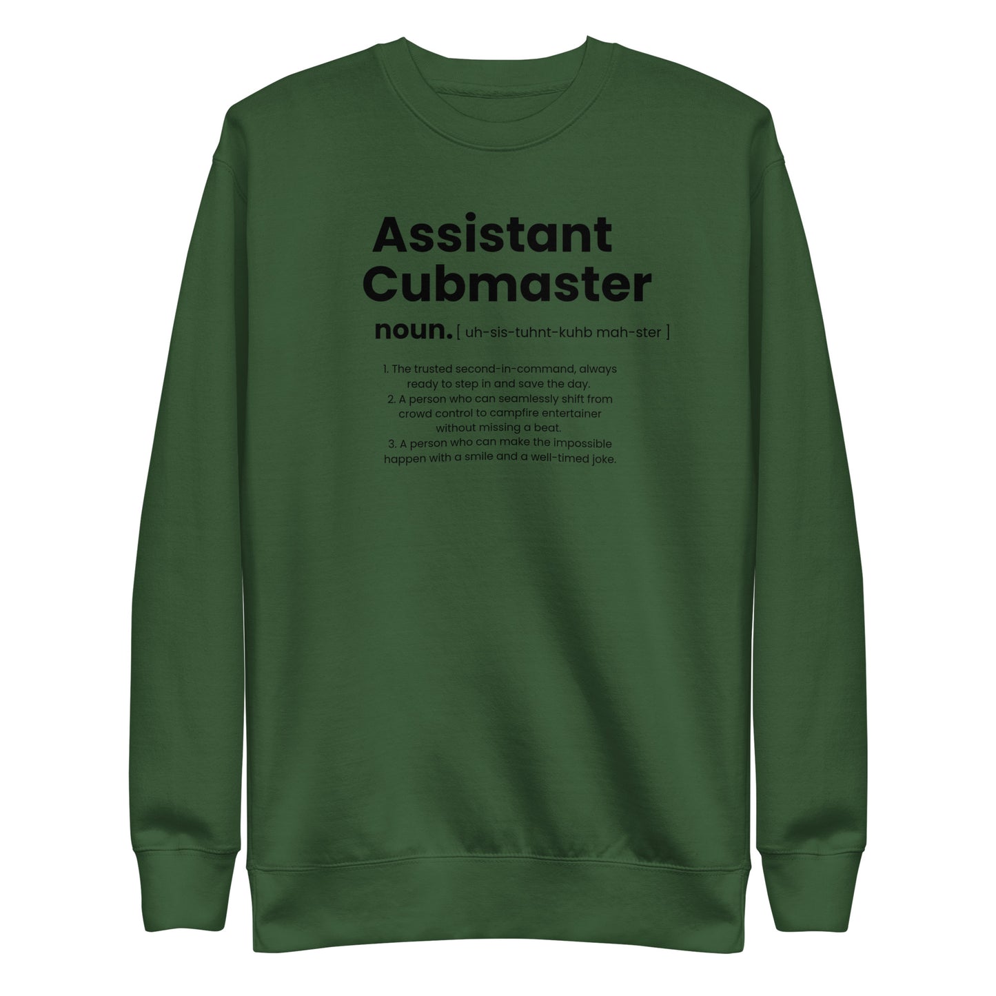 Assistant Cubmaster Definition Unisex Premium Sweatshirt