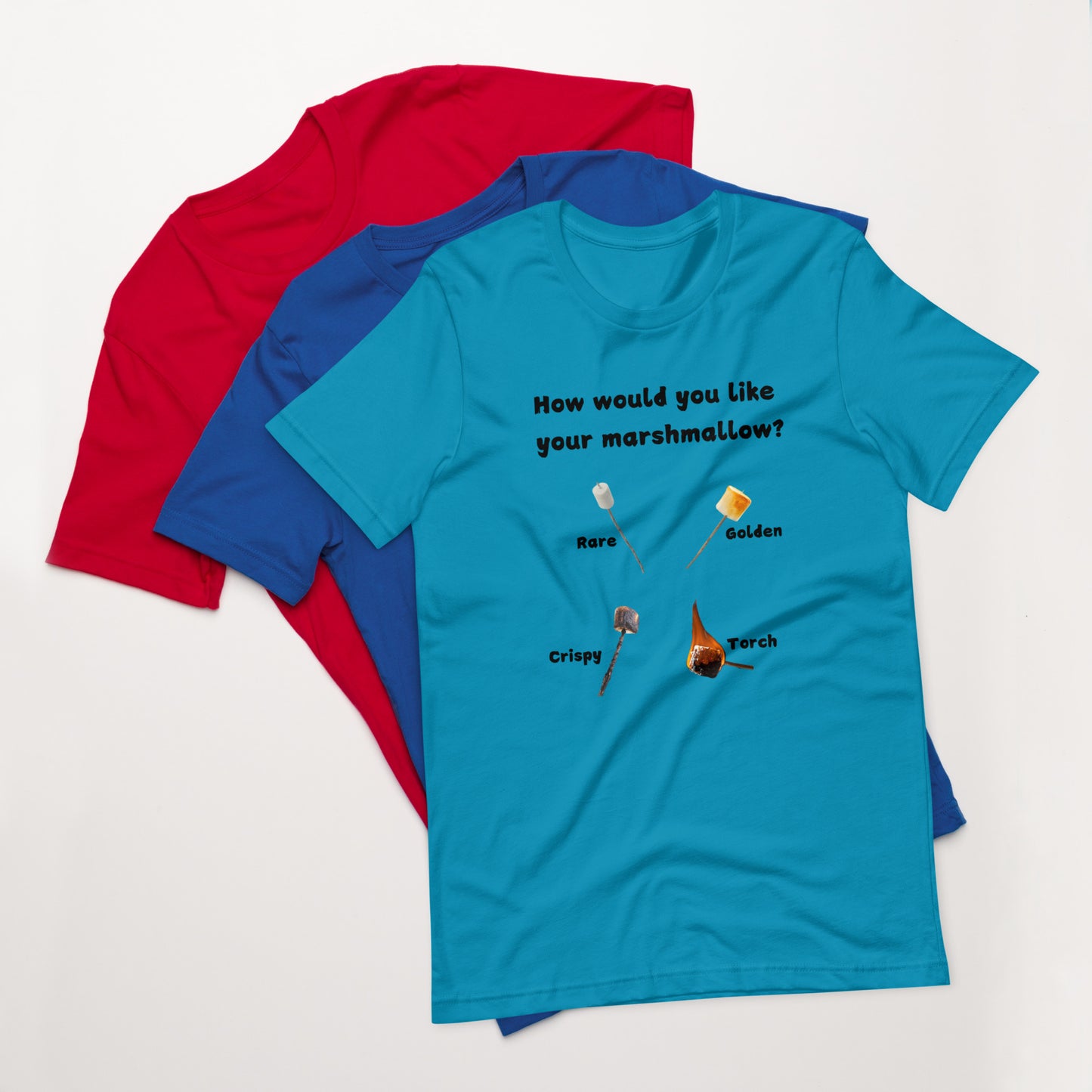 How would you like your s'more? Adult unisex t-shirt