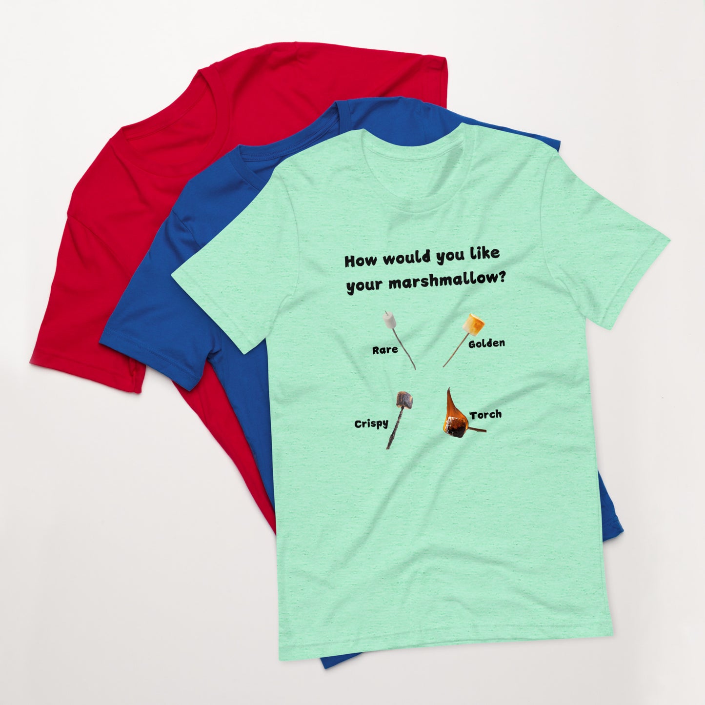 How would you like your s'more? Adult unisex t-shirt