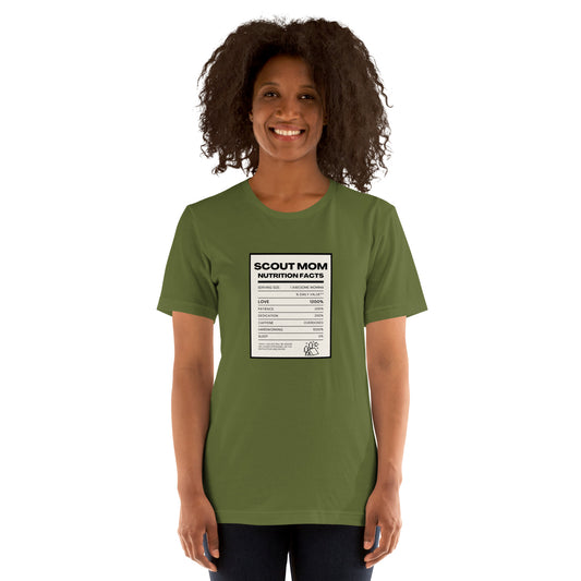 Scout Mom Nutritional Facts Unisex t-shirt