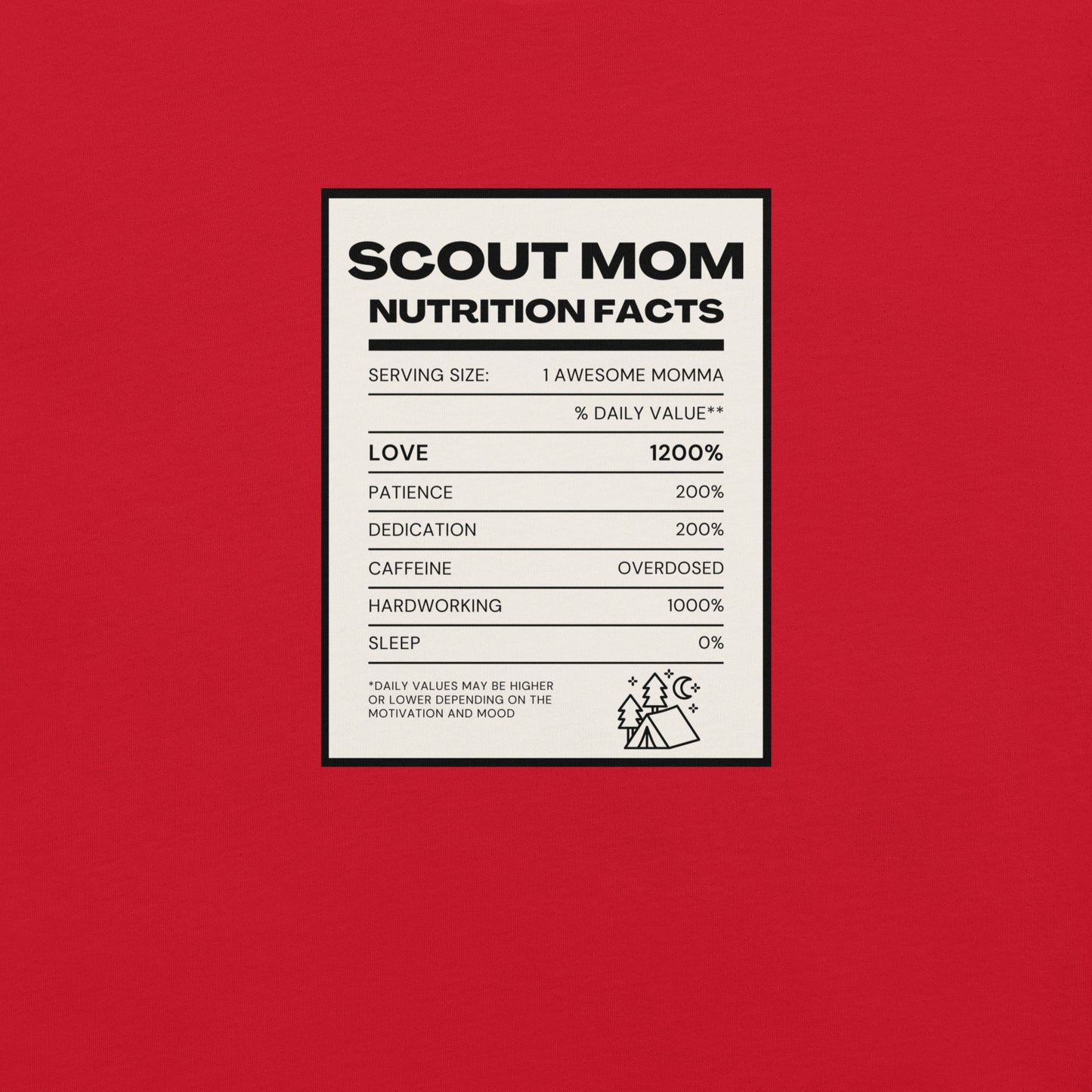 Scout Mom Nutritional Facts Unisex t-shirt