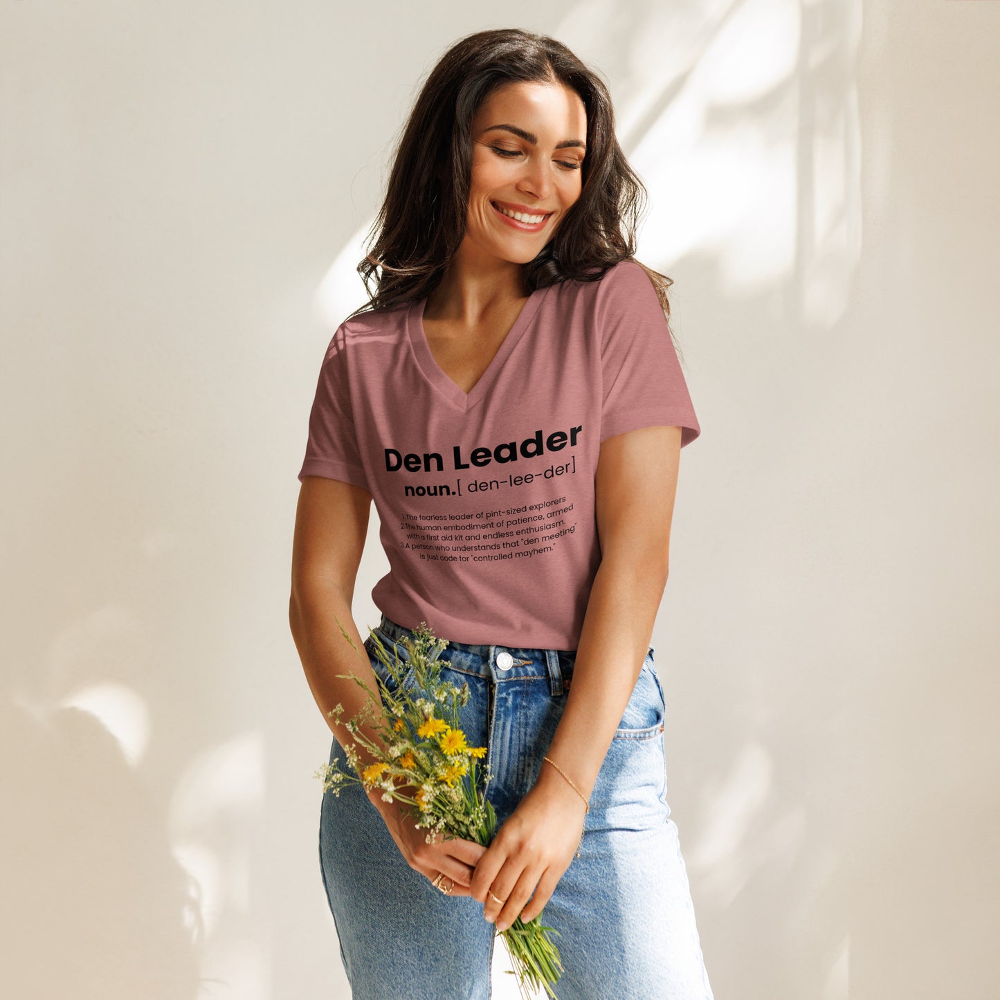 Den Leader Dictionary Definition Women’s relaxed v-neck t-shirt