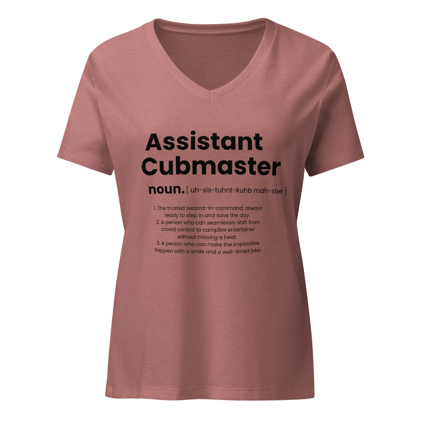 Assistant Cubmaster Definition Women’s relaxed v-neck t-shirt