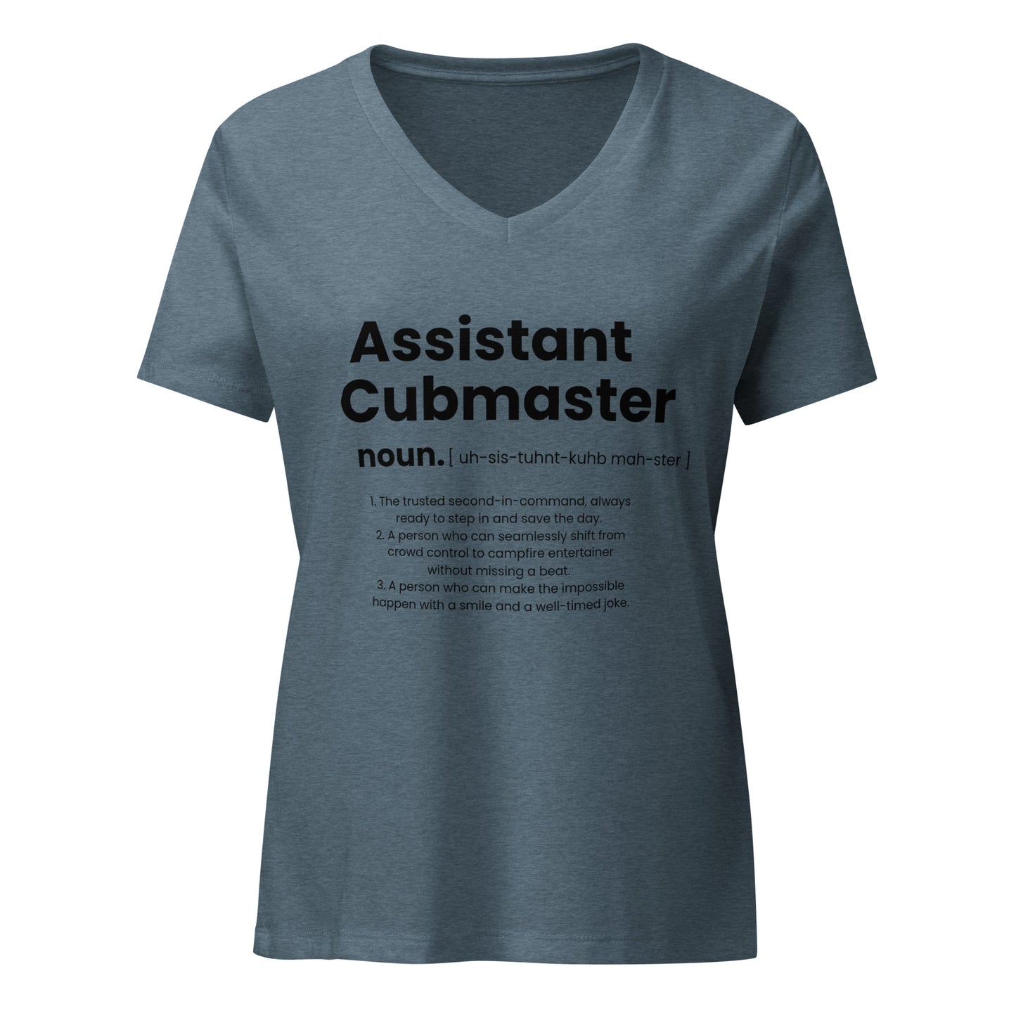 Assistant Cubmaster Definition Women’s relaxed v-neck t-shirt