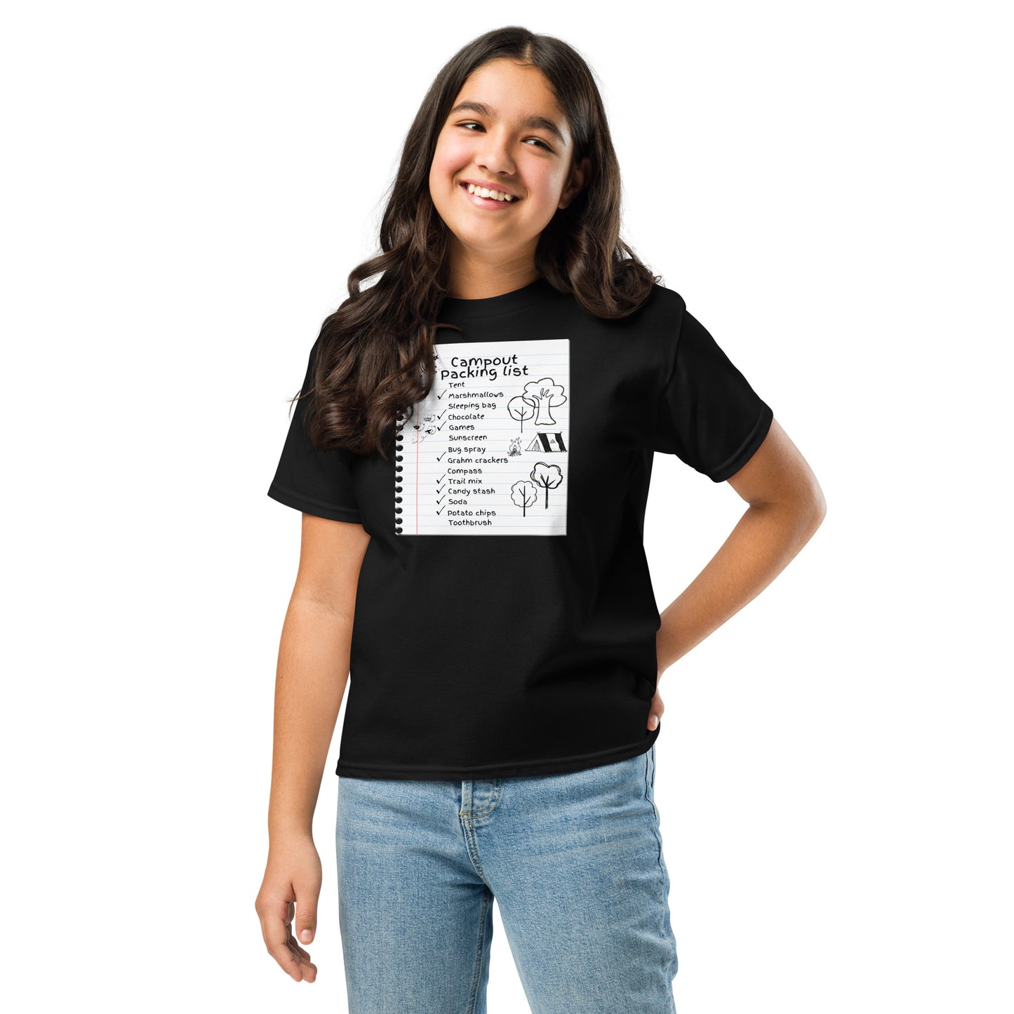 Campout Packing List - Doodle - Youth classic tee