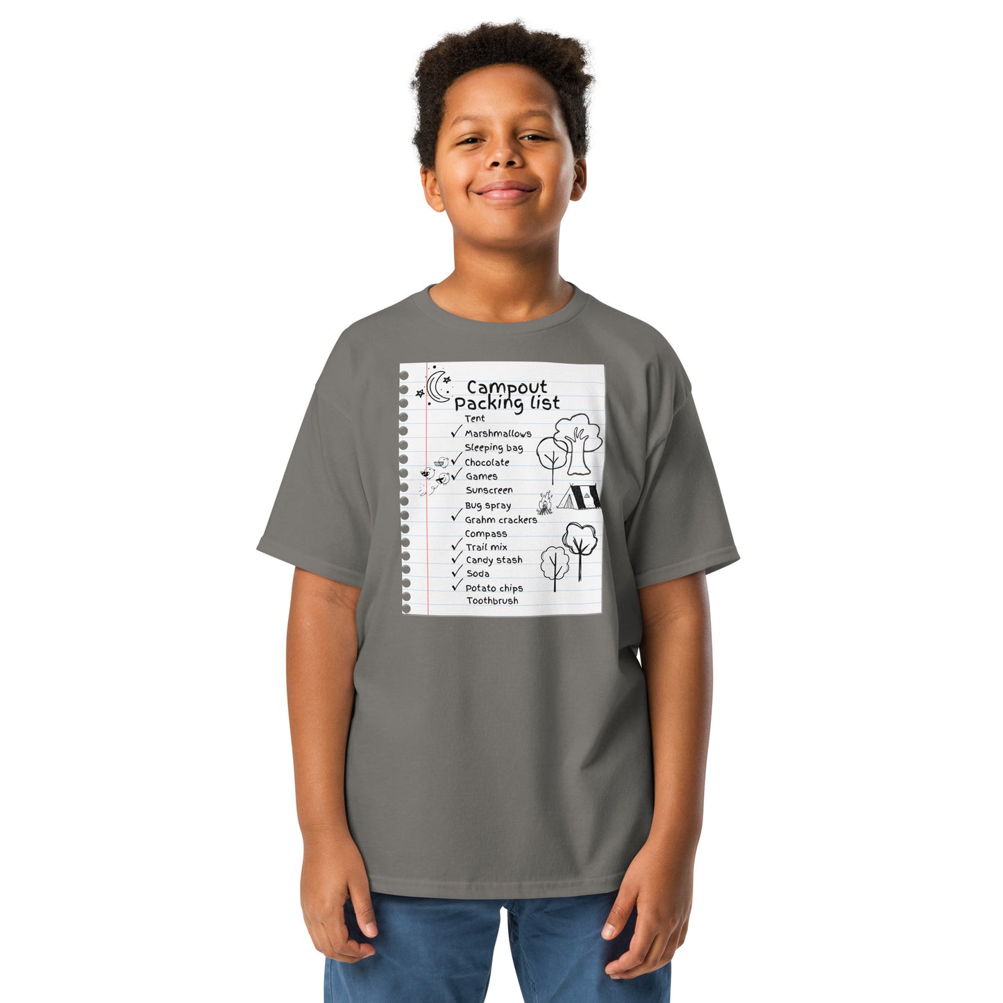 Campout Packing List - Doodle - Youth classic tee