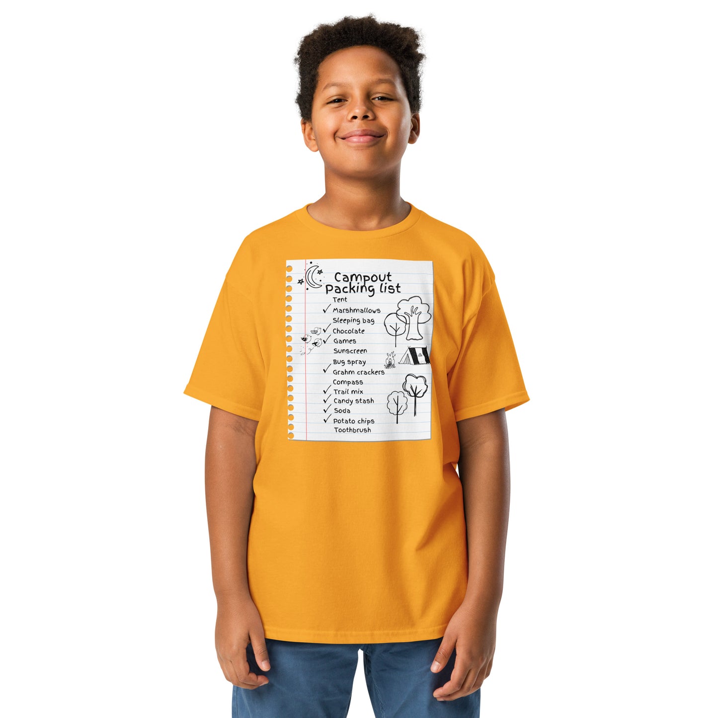 Campout Packing List - Doodle - Youth classic tee