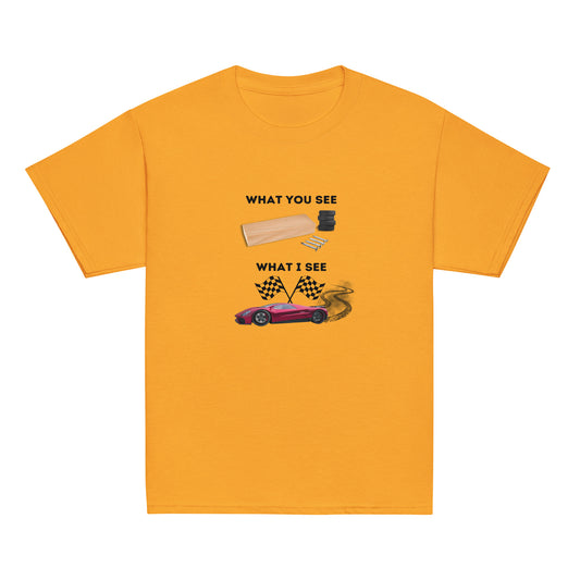 Pinewood Derby - What You See, What I See - Youth classic tee