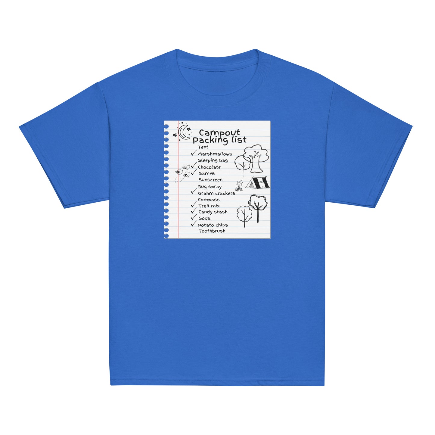 Campout Packing List - Doodle - Youth classic tee