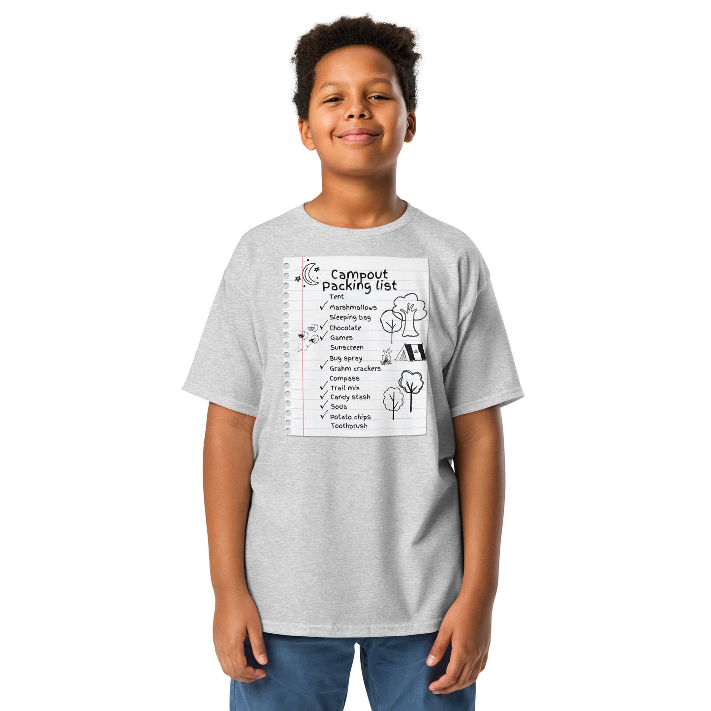 Campout Packing List - Doodle - Youth classic tee